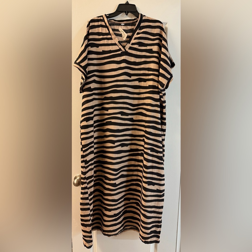 Striped V-Neck Dress